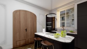 porte en bois appartement parisien agencement luxe